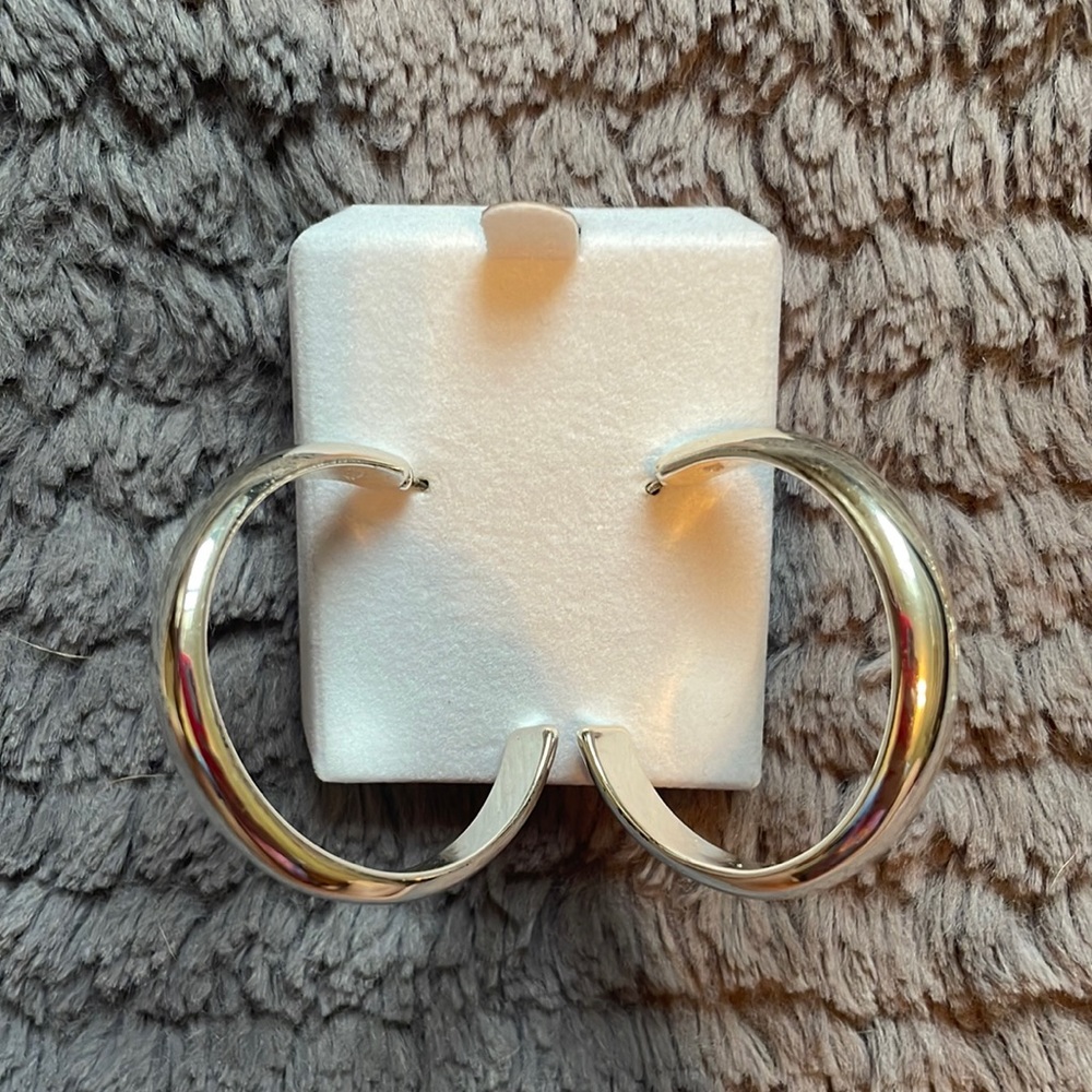 Chunky silver hoop earrings